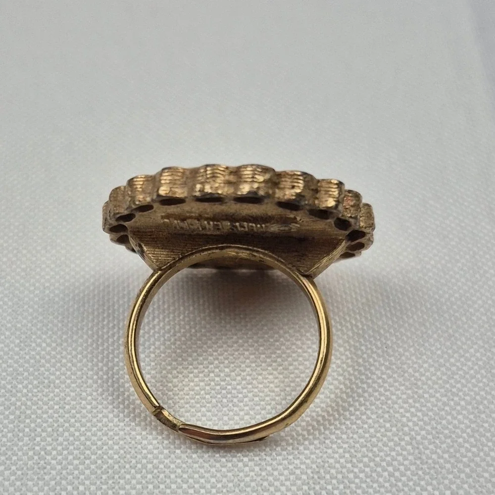 Vintage 1960s Beatles Ring NEMS Enterprises Brass Tone Adjustable Band‎ Fab Four